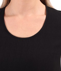 Rochie midi cu volane din viscoza usor creponata