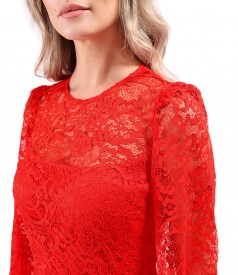 Rochie eleganta din dantela fina cu motive florale
