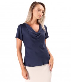 Bluza eleganta pe bie din saten de viscoza