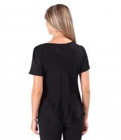 Bluza eleganta pe bie din saten de viscoza