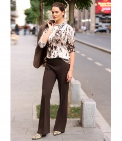Bluza din viscoza satinata cu animal print