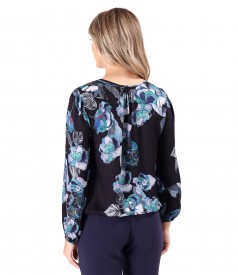 Bluza lejera din viscoza imprimata cu motive florale