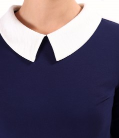 Bluza din jerse elastic fin cu guler ascutit