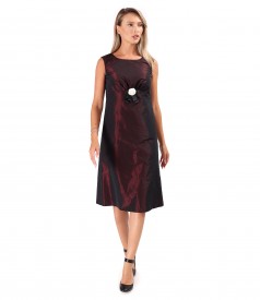 Rochie eleganta din tafta cu brosa detasabila in talie